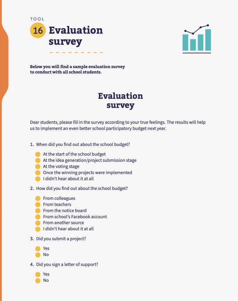 Tool 16: Evaluation survey